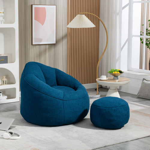 Viva Cocoon High-Pressure Foam Bean Bag Chair with Footrest