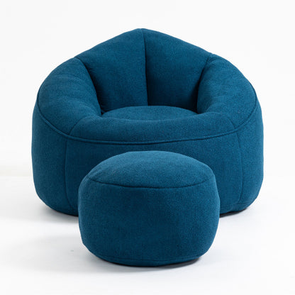 Viva Cocoon High-Pressure Foam Bean Bag Chair with Footrest