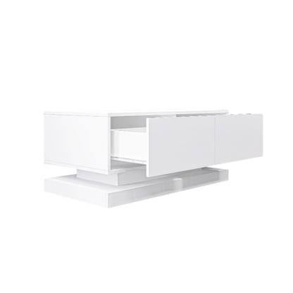 High-Gloss LED Coffee Table with Storage & Bluetooth Control – Elevate Your Living Space