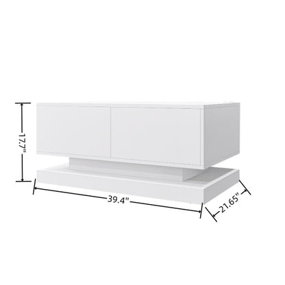 High-Gloss LED Coffee Table with Storage & Bluetooth Control – Elevate Your Living Space