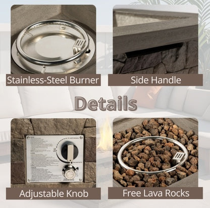 28" Outdoor Propane Fire Pit Table – Elegant & Smokeless Fire for Your Patio