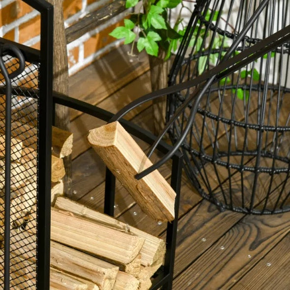 Viva Emberfire Firewood Rack with Fireplace Tools