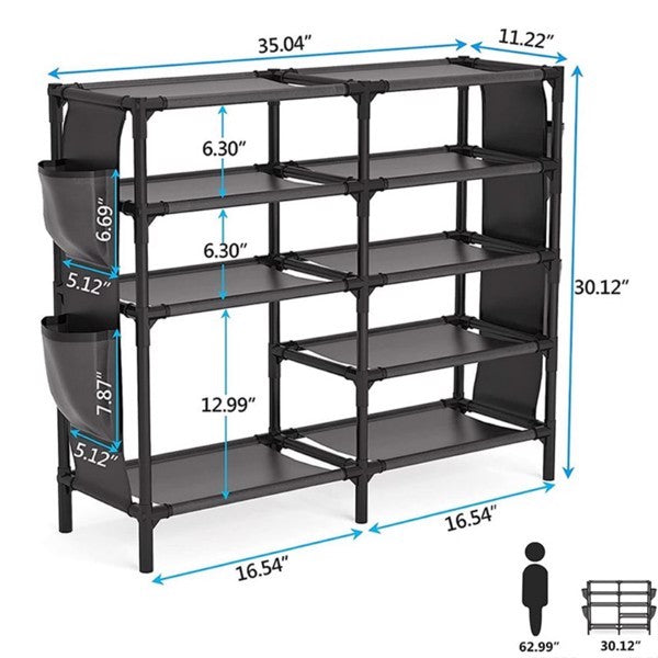 The Viva 5-Tier Freestanding Shoe Rack – Vertical Clarity for Modern City Living