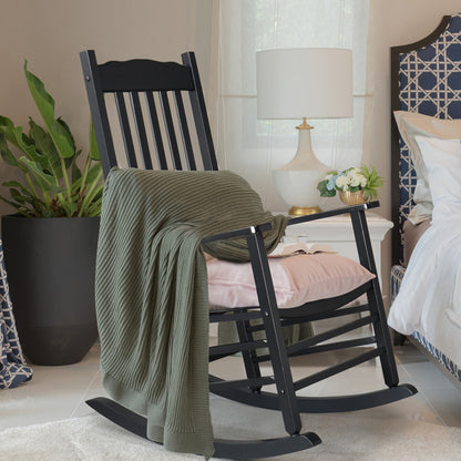 Viva Ondulé Collection: Viva Ondulé Black Poplar Rocking Chair with Armrests