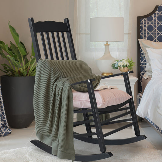 Viva Ondulé Collection: Viva Ondulé Black Poplar Rocking Chair with Armrests