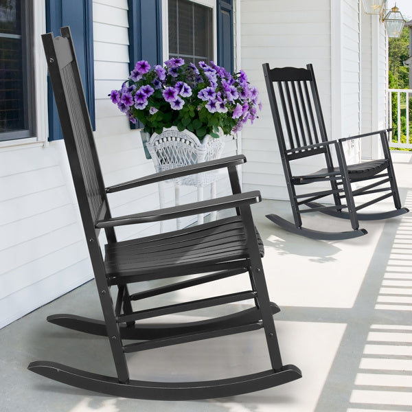 Viva Ondulé Collection: Viva Ondulé Black Poplar Rocking Chair with Armrests