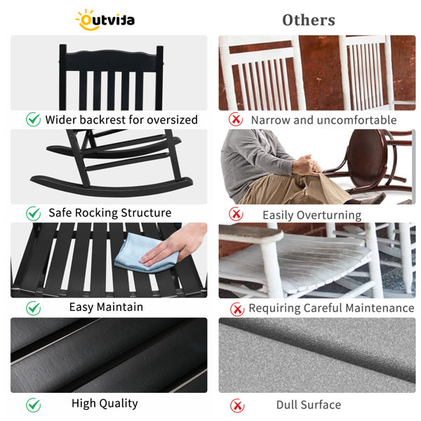 Viva Ondulé Collection: Viva Ondulé Black Poplar Rocking Chair with Armrests
