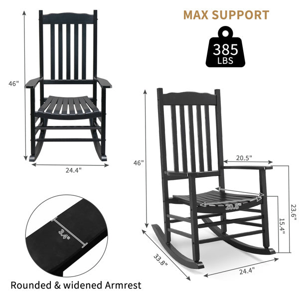 Viva Ondulé Collection: Viva Ondulé Black Poplar Rocking Chair with Armrests