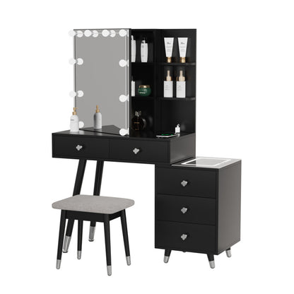 Viva Elite Luxe Dressing Table Set with LED Mirror - The Future of Opulent Organization