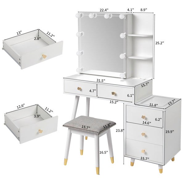 Viva Elite Amélie LED 7-Drawer Vanity Collection - The Future of Illuminated Beauty