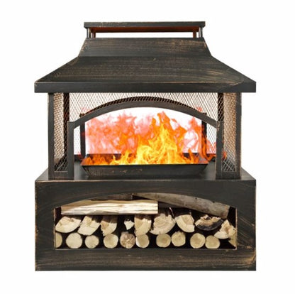 outdoor fireplace for organized daily routines