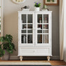 Viva Atelier Opal White Glass-Front Buffet Cabinet
