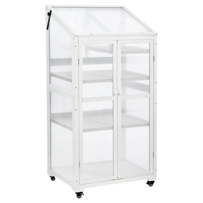 TOPMAX 62-inch Wooden Greenhouse with Wheels & Adjustable Shelf – Smart Gardening, Stylish Living