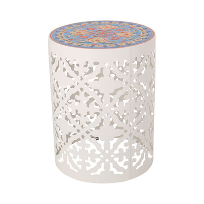 Viva Castana Collection: Viva Castana Bianco Mosaic Side Table
