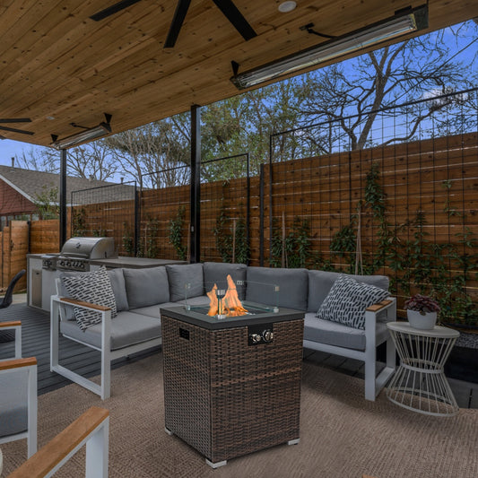 Viva Aria Wicker Fire Pit Column