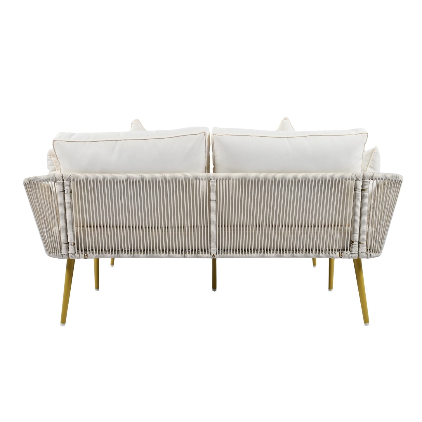TOPMAX Outdoor Patio Daybed, Nylon Rope Backrest, Washable Cushions
