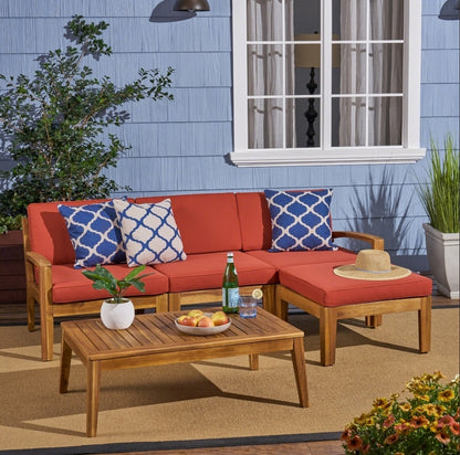 Grenada Red L-Shape Outdoor Sectional | Viva Solara