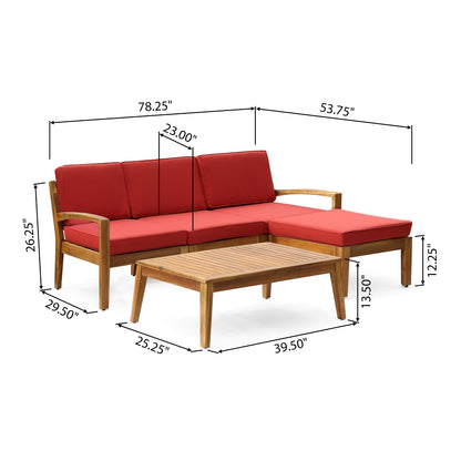 Grenada Red L-Shape Outdoor Sectional | Viva Solara