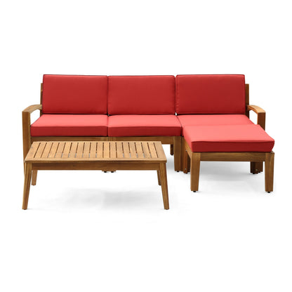 Grenada Red L-Shape Outdoor Sectional | Viva Solara