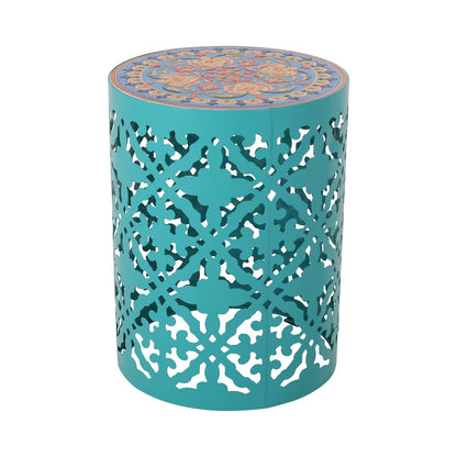 Viva Castana Collection: Viva Castana Teal Mosaic Side Table