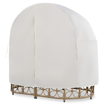 Viva Solara Floral-Pattern Wicker Daybed