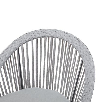 Modern Gray Wicker Lounge Chair | Stylish Rattan & Iron Frame for Indoor & Outdoor Relaxation