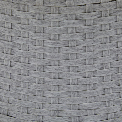 Modern Gray Wicker Lounge Chair | Stylish Rattan & Iron Frame for Indoor & Outdoor Relaxation