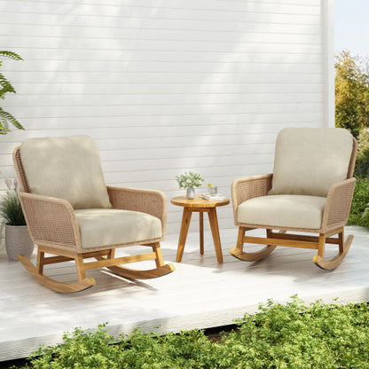 Viva Solace Ivory Wicker Rocking Chair