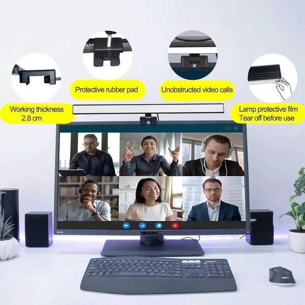 Ultra-Slim USB Powered Monitor Light Bar – 25 Lighting Modes | Eye-Caring Desk Lamp