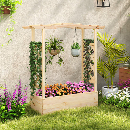 Viva Atelier Gaia Elevated Garden Planter with Trellis & Canopy