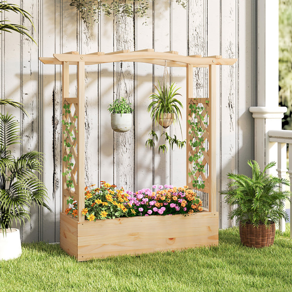 Viva Atelier Gaia Elevated Garden Planter with Trellis & Canopy