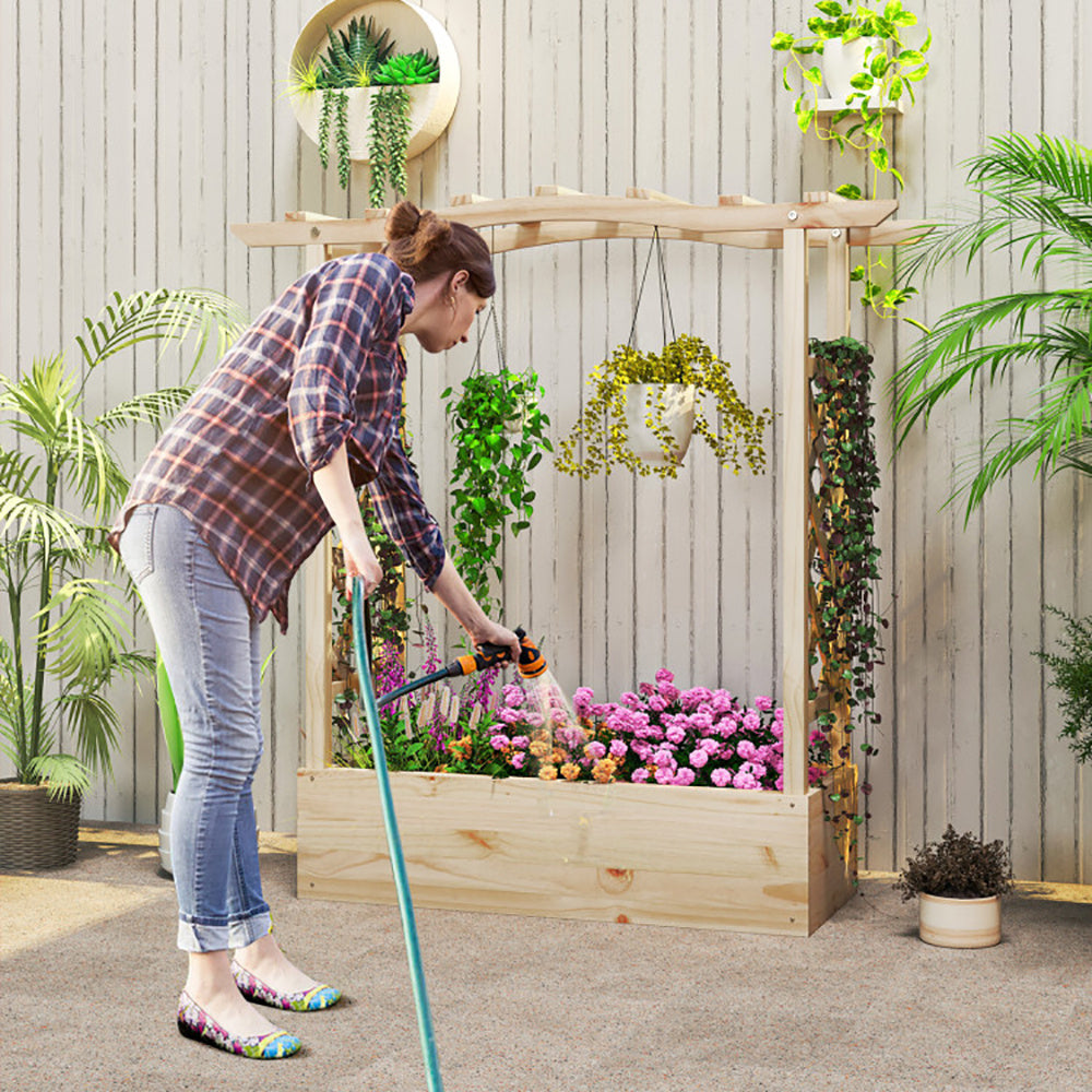 Viva Atelier Gaia Elevated Garden Planter with Trellis & Canopy