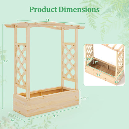 Viva Atelier Gaia Elevated Garden Planter with Trellis & Canopy