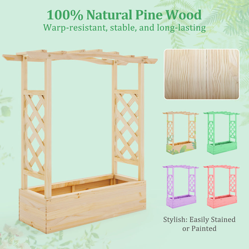 Viva Atelier Gaia Elevated Garden Planter with Trellis & Canopy