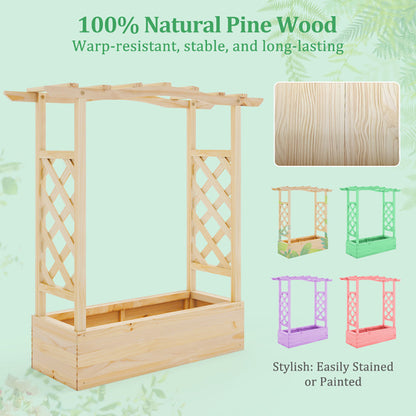 Viva Atelier Gaia Elevated Garden Planter with Trellis & Canopy