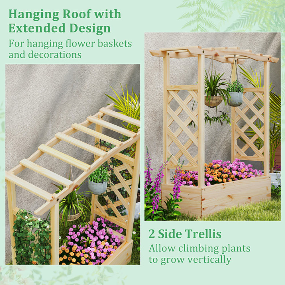 Viva Atelier Gaia Elevated Garden Planter with Trellis & Canopy