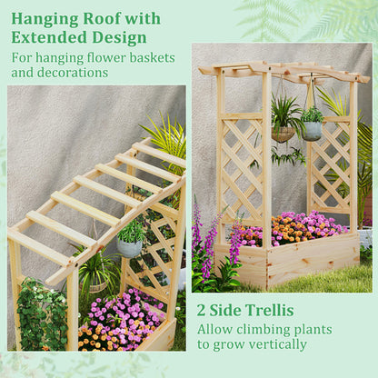 Viva Atelier Gaia Elevated Garden Planter with Trellis & Canopy