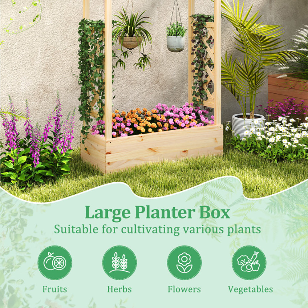 Viva Atelier Gaia Elevated Garden Planter with Trellis & Canopy