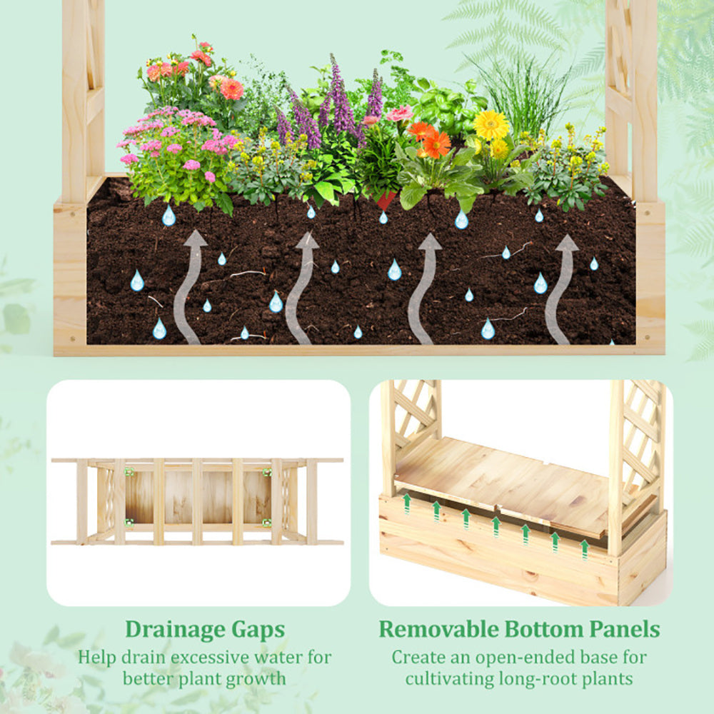 Viva Atelier Gaia Elevated Garden Planter with Trellis & Canopy