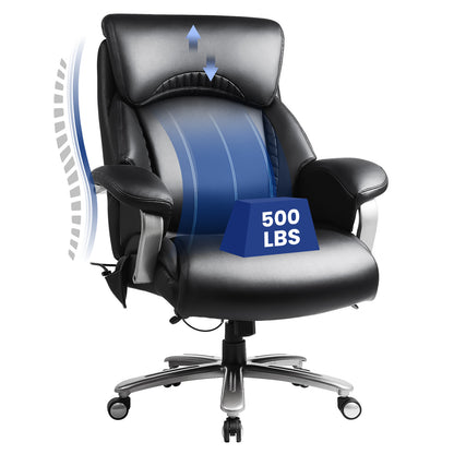 Black Big & Tall Office Chair with Adjustable Lumbar Support | Viva