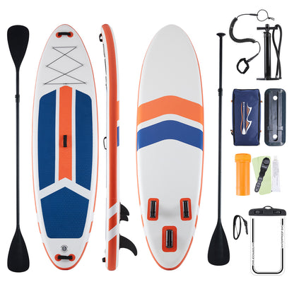 Sup board with accessories on a white background
