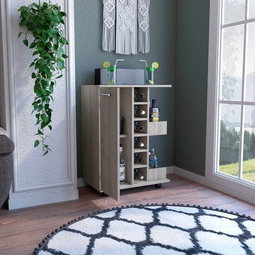 Plate Structure Dining Cabinet With Universal Wheel Trolley
