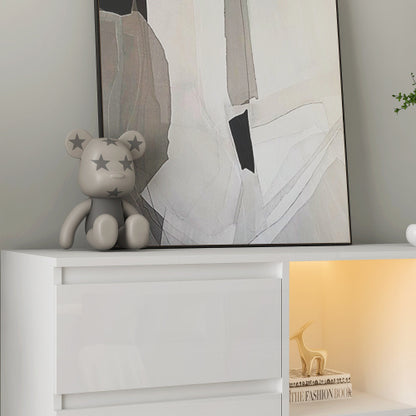Luxury LED Storage Cabinet - Sleek & Modern White Gloss Finish