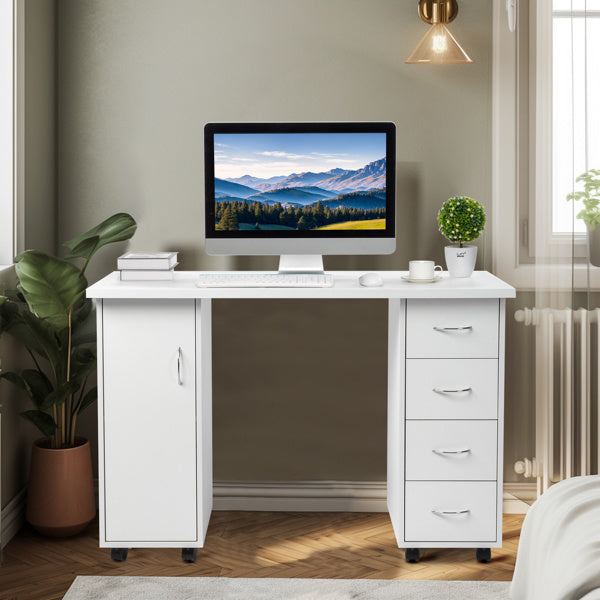 Viva Bianca Four-Drawer Computer & Nail Art Desk