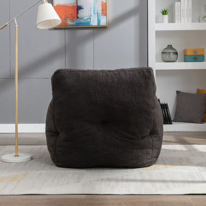 Dark Gray Teddy-Texture Bean Bag Chair | Viva