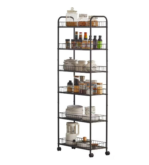 Viva Essentials Collection: 6-Layer Slim Rolling Cart
