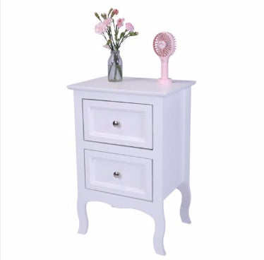 Viva Countryside Elite White Bedside Table – Premium 2-Drawer Farmhouse Nightstand