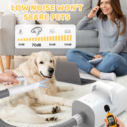 4-in-1 Smart Dog Hair Dryer with Adjustable Speed & Temperature for Cats and Dogs – High-Speed Negative Ion Technology