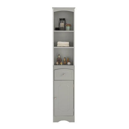 Tall Bathroom Storage Cabinet with Adjustable Shelves & Drawer – Maximize Your Space with Elegance