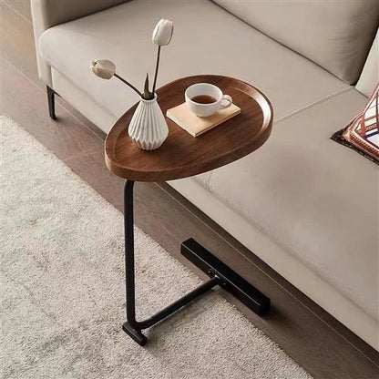 Brown C-Shaped Side Table - The Perfect Blend of Style & Functionality